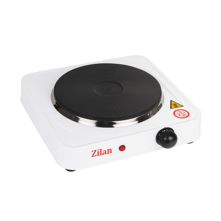 Plita electrica 1500W, Zilan ZLN2173, 1 ochi fonta, 5 trepte de putere, termostat reglabil, protectie supraincalzire, alba