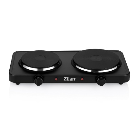 Plita electrica dubla 2500W, Zilan ZLN2181, 2 ochiuri fonta, termostat reglabil, protectie supraincalzire, negru