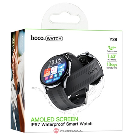 SmartWatch HOCO Y38, Bluetooth 5.3, AMOLED, 300mAh, BLISTER, BLACK