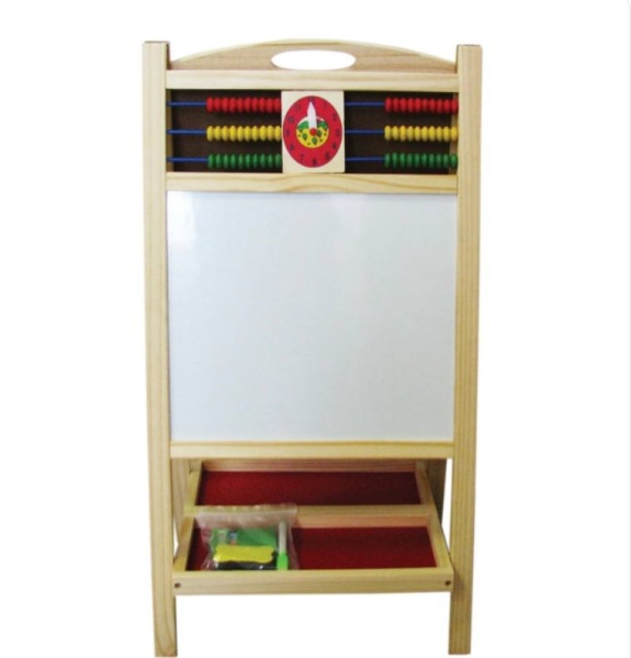 Tabla magnetica educativa cu 2 fete CNX KXM-812, Cu numaratoare + 4 markere, Alb-Verde