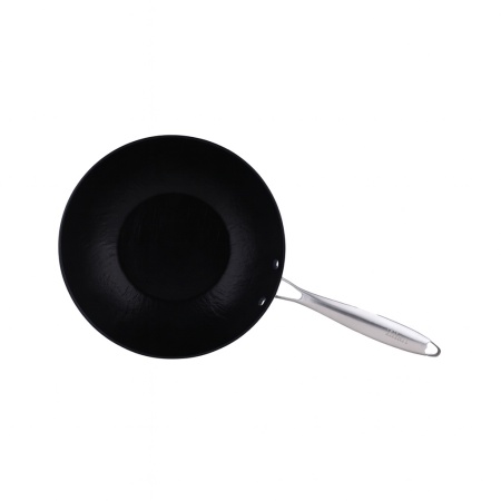Tigaie wok ZILAN, 28cm, titan 7 straturi antiaderenta C2, maner inox nituit, ZLN0934, gri inchis