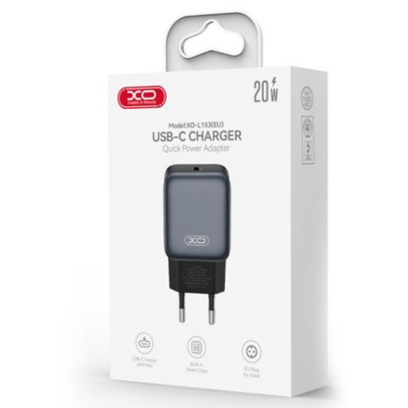 XO L153 - Incarcator Retea PD 20W, Type-C, FastCharge, Negru