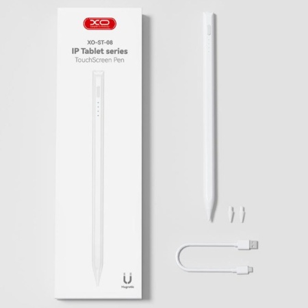 XO ST-08 – Stylus Pen AP Pencil Magnetic 130mAh Led Power, alb