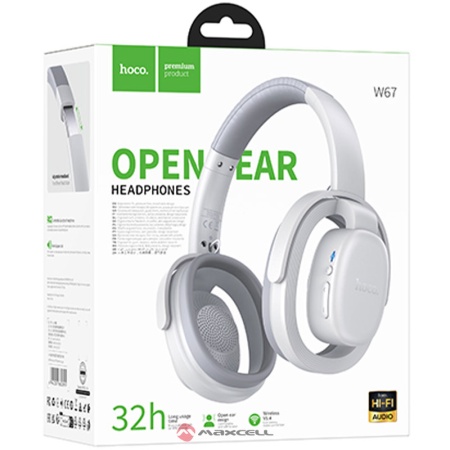 Casti wireless OverEar HOCO W67, Bluetooth 5.4, 300mAh, 32h, 180h stand-by, Open Hallow, BLISTER, GRAY