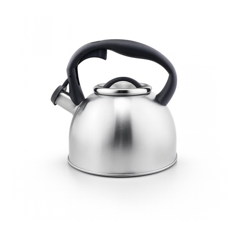 Ceainic inox cu fluier ZILAN, 3.5L, baza larga, maner soft-touch, ZLN1306, argintiu