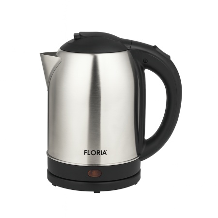 Fierbator electric din inox Floria ZLN2751, 1500W, 2L, baza rotativa 360°, auto-oprire si protectie la fierbere-uscare, inox/negru