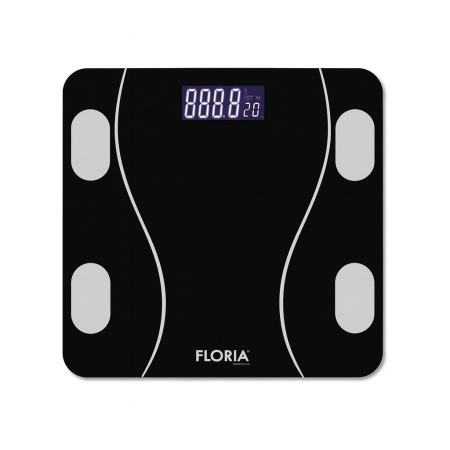 Floria ZLN8962 – Cantar corporal sticla securizata 3-180kg, aplicatie OkOk, display LCD, negru