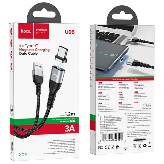 Hoco U96 - Cablu Date si Incarcare, USB la Type-C, 18W, 2.4A, 1m, Negru