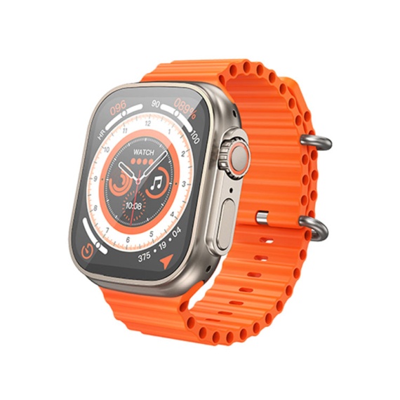 Hoco Y12 Ultra - SmartWatch, 1.96 inches, Ruiyu 8762DT, 128MB, Dual BT, Auriu Titanium