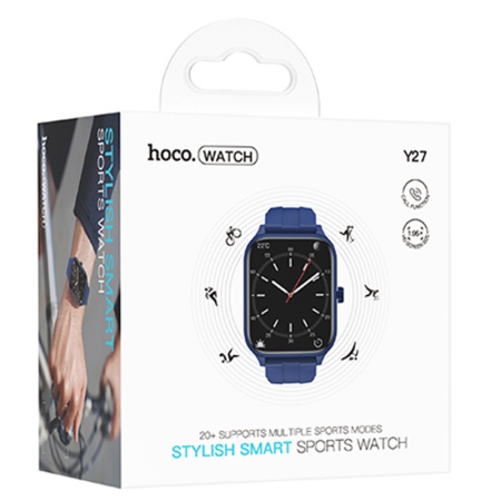 Hoco Y27 - Ceas SmartWatch Sport BT 5.0, Apel, 230mAh, Blue