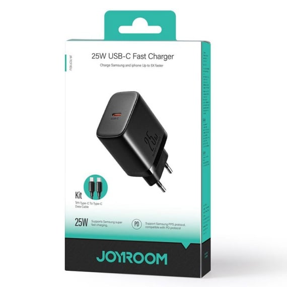 Joyroom JR-TCF11 - Incarcator Retea + Cablu Lightning, 25W, 1xUSB-C, PD, Negru