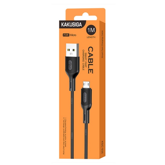 Kaku KSC-535 - Cablu Date si Incarcare, USB-A-A la MicroUSB-A, 18W, 2.4A, 1m, Negru