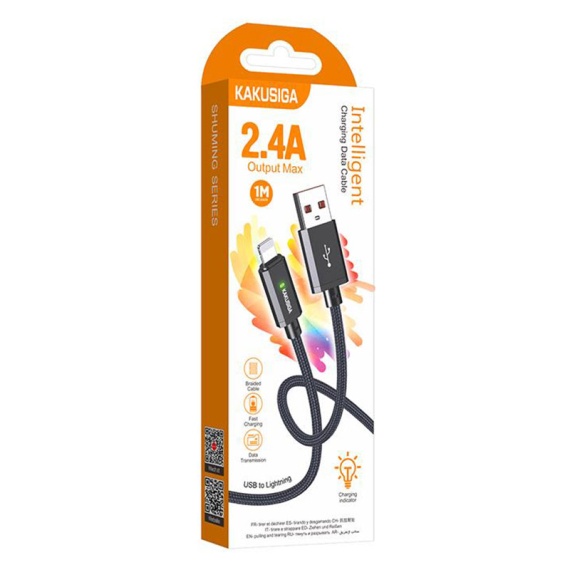 Kaku KSC-967 - Cablu Date si Incarcare, USB la Lightning, 18W, 2.4A, 1m, Negru