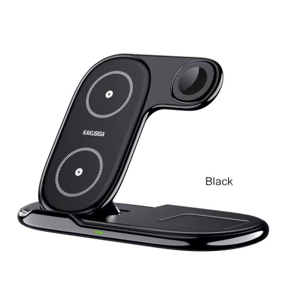 Kakusiga - Incarcator Wireless, 15W, Qi Charging, Fast Charging, tip Stand, Negru