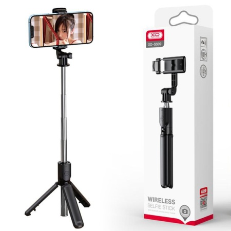 XO SS09 – Suport selfie tripod multifunction pentru telefon BT cu brat telescopic, negru