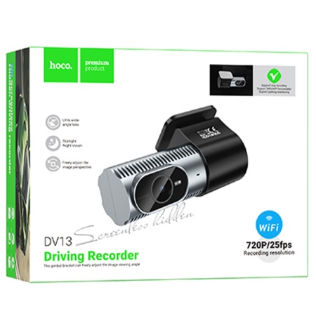 Camera bord HOCO DV13 mini fara ecran – 720px, Wi-Fi, baterie 200mAh, interfata multilingva, gri