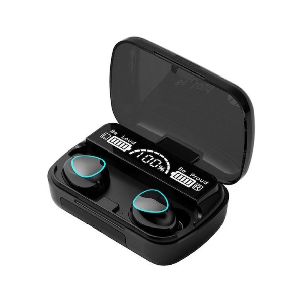 Casti Wireless Smartix M10, Bluetooth V5.3, Display, Negru