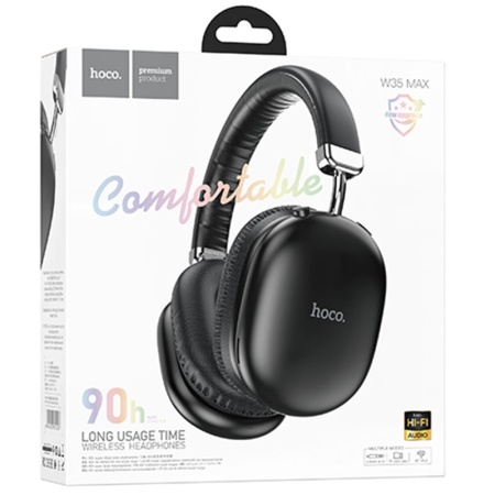 Hoco W35 Max - Casti Wireless Over-Ear Bluetooth 5.3 200h Standby Max Joy Negru