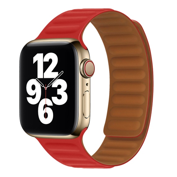 Hoco WA21 - Curea pentru iWatch, Magnetic Chain, Silicon, Compatibil 42/44/45/49mm, Rosu