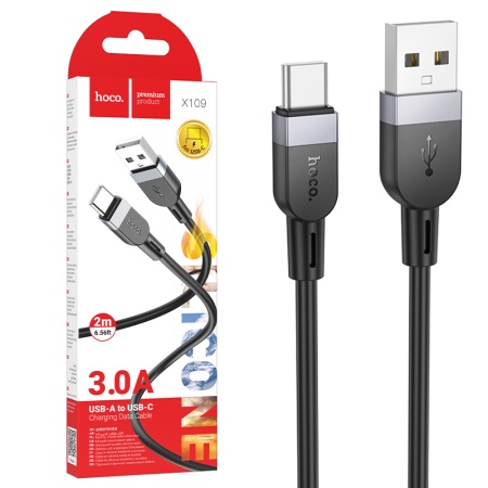 Hoco X109 - Cablu Date si Incarcare USB-A la USB-C 3A 2m Negru