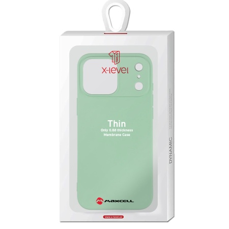 Husa X-Level pentru APPLE iPhone 17 Pro – Thin Series, SoftTouch, TPU – verde menta