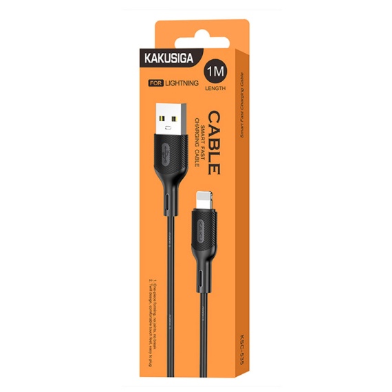 Kaku KSC-535 - Cablu Date si Incarcare, USB-A-A la Lightning, 18W, 2.4A, 1m, Negru