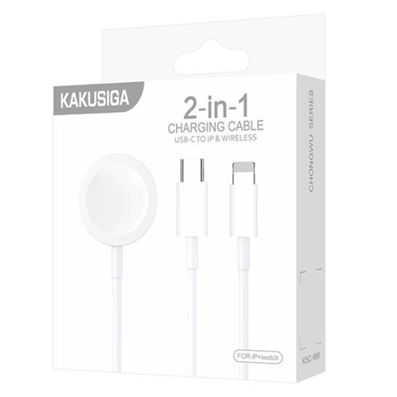 Kaku KSC-966 - Incarcator Wireless, 5V, Qi Charging, Dual Connector, Type-C / Lightning, Alb