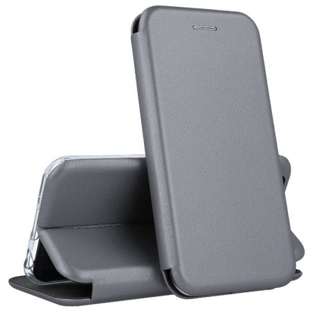 Maxcell – Husa flip magnetica pentru Samsung Galaxy S25 Edge, argintiu