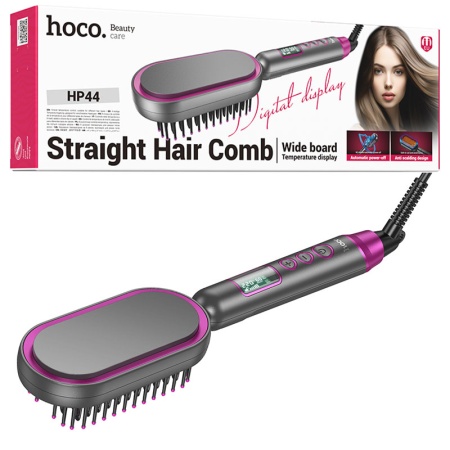 Perie electrica indreptat par HOCO HP44 – temperatura reglabila, afisaj digital, pentru styling, rosu