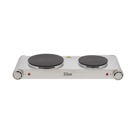 Plita electrica dubla 2250W, Zilan ZLN0542, 2 ochiuri fonta, termostat reglabil, protectie supraincalzire, inox