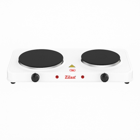 Plita electrica dubla 2500W, Zilan ZLN2180, 2 ochiuri fonta, termostat 5 trepte, protectie supraincalzire, alba