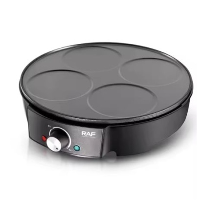 Raf R2508 – Aparat de pancake si mic dejun 1200W, 4 forme, diametru 30 cm, suprafata antiaderenta, negru