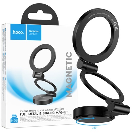 Suport auto bord HOCO H98, magnetic, suction, Ring Folde, BLISTER, BLACK