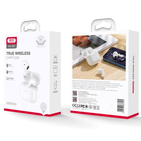 XO X22 – Casti wireless Ear Buds Bluetooth 5.3, alb