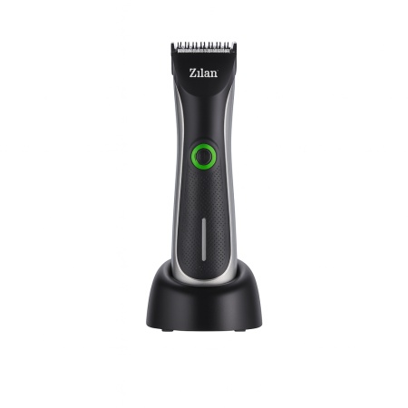 Zilan ZLN8849 Priapos – Aparat de tuns trimmer, LED 2 culori, otel inoxidabil, IPX5, incarcare rapida, gri-negru
