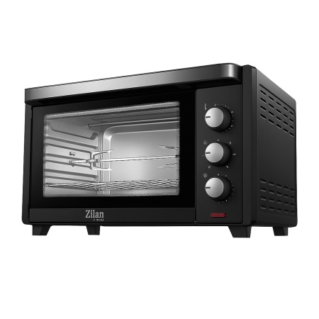 Cuptor electric cu convecție 45L, Zilan ZLN1024, Rozerin 2000W, temperatură reglabilă, timer 60 min, geam dublu, negru