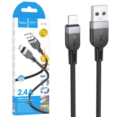 Hoco X109 - Cablu Date si Incarcare USB-A la Lightning 2.4A 1m Negru
