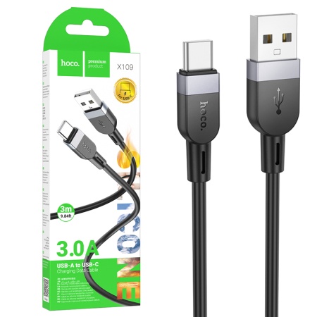 Hoco X109 - Cablu Date si Incarcare USB la Type-C 3A 3m Negru