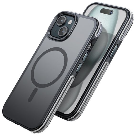 Husa Hoco AS5 - iPhone 15 Plus, MagSafe, GripEdge, Frosted, Negru