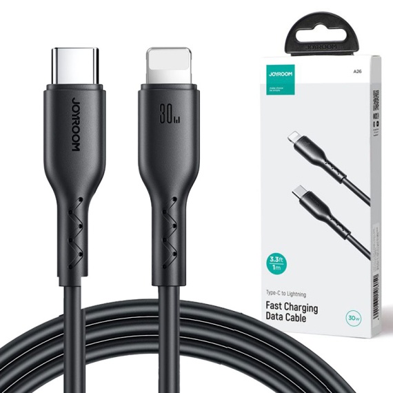 Joyroom A26-CL3 - Cablu Date si Incarcare, Type-C la Lightning, PD30W, QC3.0, 1m, Negru