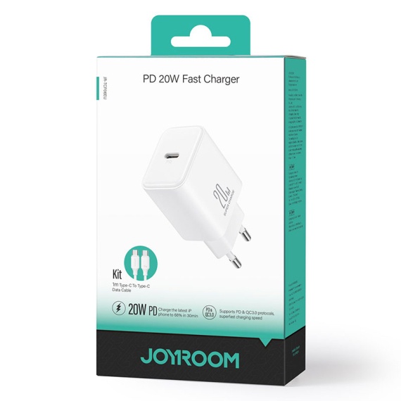 Joyroom JR-TCF06 - Incarcator Retea + Cablu Type-C, 20W, 1xType-C, PD, Negru