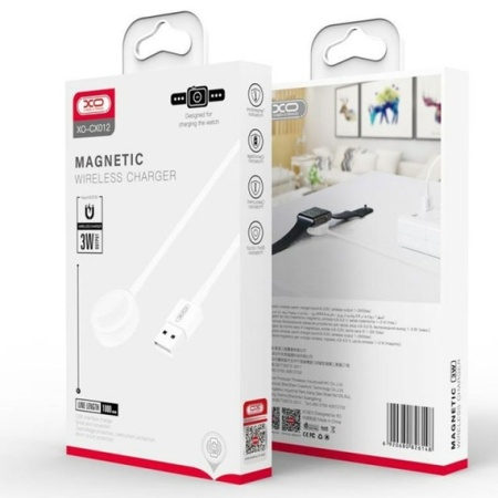 XO CX012 – Incarcator wireless iWatch 3W Qi cu cablu USB 1m alb