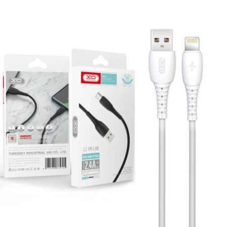 XO NB-P163 - Cablu Date si Incarcare, USB la Lightning, 2.4A, 1m, Alb