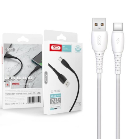 XO NB-P163 - Cablu Date si Incarcare, USB la Type-C, 2.4A, 1m, Alb