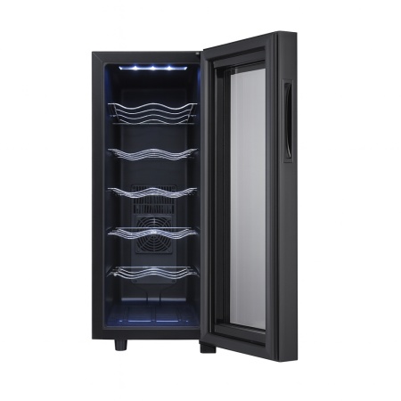 Zilan ZLN4682 – Frigider pentru vinuri 33L, 12 sticle, iluminare interioara, 50W, negru