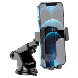 Hoco CA104 – Suport auto cu cleme laterale, montaj bord/parbriz, MultiAngle, AutoGravity, negru - Img 2
