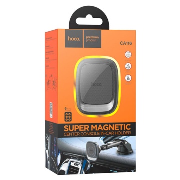 Hoco CA116 - Suport Auto, Magnetic, montaj Bord, MultiAngle, brat ajustabil, Negru - Img 1