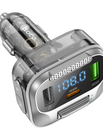 Hoco E75 - Modulator FM BT, 30W, Type-C + USB, PD, QC 3.0, Negru – - Img 3