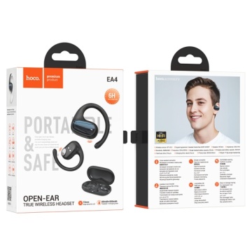 Hoco EA4 - Casti Wireless, Ear Buds, Bluetooth 5.3, On-Ear, Noise Cancelling, 500mAh, Negru - Img 5
