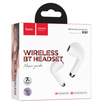 Hoco EQ1 - Casti Wireless, Ear Buds, Bluetooth 5.3, 180h StandBy, 400mAh, Display LED, MusicGuide, Alb - Img 4